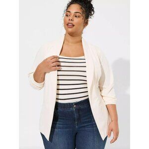 NEW Studio By Torrid Womens Plus 2X Dew Crepe Shawl Collar Blazer Jacket